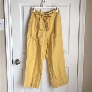 Zara Yellow Linen Culottes